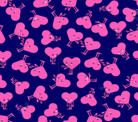 Photo for Couple of hearts pattern seamless. Love and hate background - Royalty Free Image