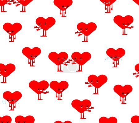Photo for Couple of hearts pattern seamless. Love and hate background - Royalty Free Image