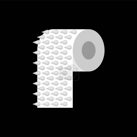 Toilet paper with spikes isolated. Concept of pain and suffering
