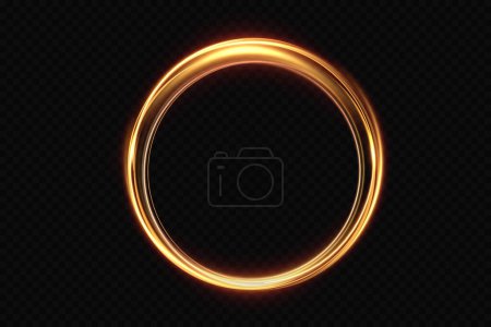 Téléchargez les photos : Cercle doré avec effets de feu.Effet de lumière.Vecteur. - en image libre de droit