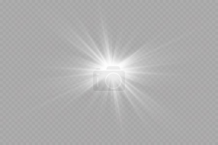 Photo for White sparkles.Bright star.Glow burst.Rays of the sun on a transparent background. - Royalty Free Image