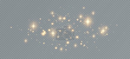 Photo for Golden sequins glow with many lights. Glittering dust. Luxurious background of golden particles. - Royalty Free Image