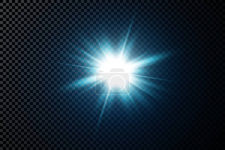 Photo for Bright particles, burning blue lights, stars, lasers. Vector. - Royalty Free Image