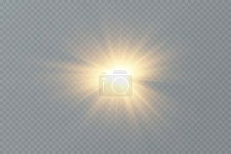Photo for Golden particles of light. Golden light. Light flare.Stars isolated on transparent background. - Royalty Free Image