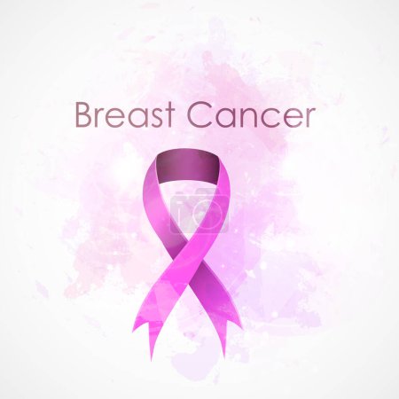 Illustration for Vector Beautiful Girl with a Pink Ribbon. Breast Cancer Awareness Month. - Royalty Free Image