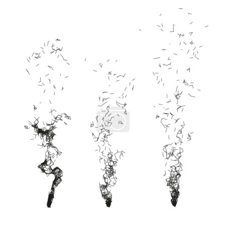 Téléchargez les illustrations : Illustration vectorielle d'une image abstraite de fumée provenant de cuspides cassés. - en licence libre de droit