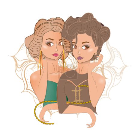 Illustration for Vector illustration of a beautiful girl zodiac sign. Astrology and horoscope concept. EPS10 - Royalty Free Image