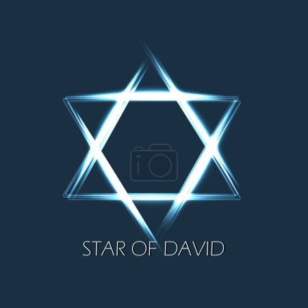 Ilustración de Abstract background from lines drawn by the Star of David. Religion concept. Prophet David. Vector illustration - Imagen libre de derechos