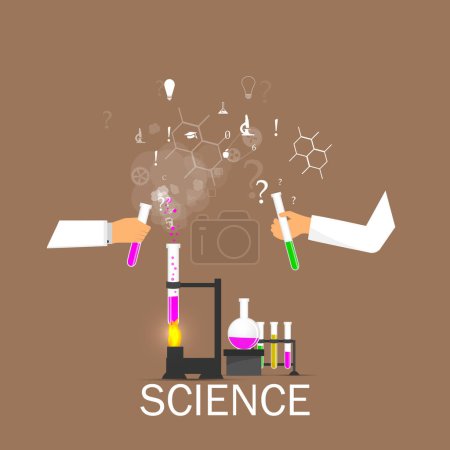 Illustration for Process Research in a chemical laboratory. The concept of science, medicine and research. - Royalty Free Image
