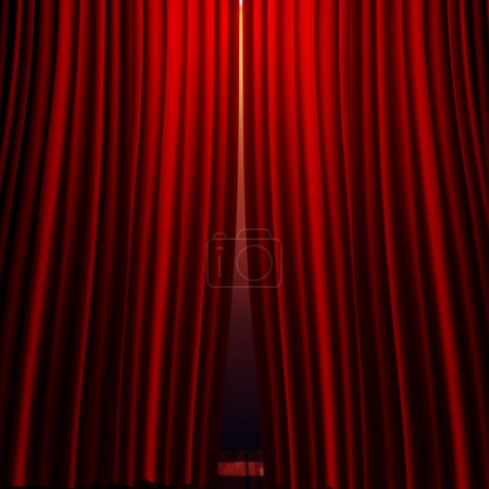 Illustration for Vector illustration of a curtain on a stage. Theatrical curtains. - Royalty Free Image