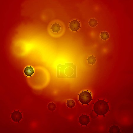 Illustration for Vector illustration of a virus concept around the world, disease concept, virus protection. Medicine and science. - Royalty Free Image