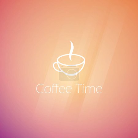 Téléchargez les illustrations : Illustration vectorielle du concept Coffee Break, fond clair, contour d'une tasse. - en licence libre de droit