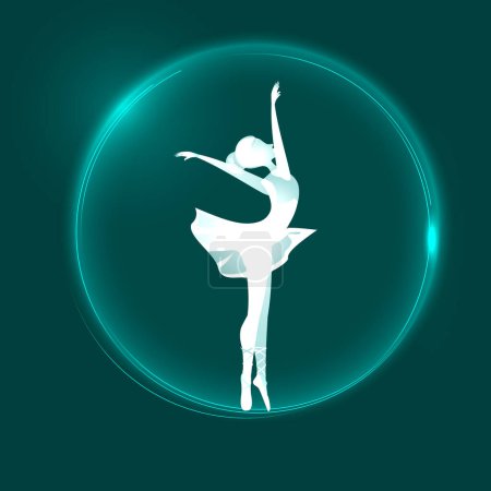 Illustration for Vector illustration of a girl dancing ballet. - Royalty Free Image