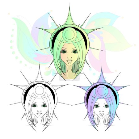 Illustration for Vector illustration concept Aura and chakras. - Royalty Free Image