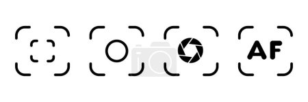 Illustration for Auto focus camera vector icon set. Auto focus or target symbol can be used for web, mobile, ui - Royalty Free Image