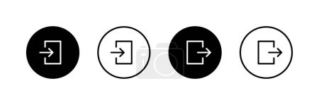 Illustration for Login and logout vector icon set. Sign out, Sign in symbol. Entry and exit sign in circle - Royalty Free Image