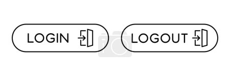 Illustration for Login and logout vector icon set. Sign out, Sign in symbol. Entry and exit button for website design, app - Royalty Free Image
