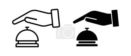 Foto de Presionó el icono del vector de campana. Símbolo de campana recepción hotel - Imagen libre de derechos