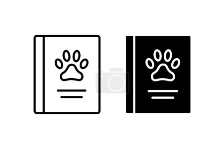 Pet passport icon vector set. Animal document symbol