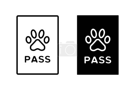 Animal passport icon vector set. Pet transportation symbol
