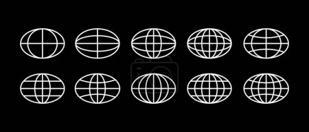 Globo icono símbolo. Elementos vectoriales futuristas retro 