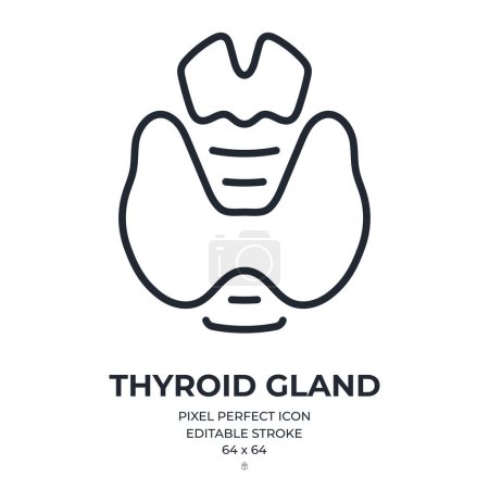 Illustration for Thyroid gland editable stroke outline icon isolated on white background flat vector illustration. Pixel perfect. 64 x 64. - Royalty Free Image
