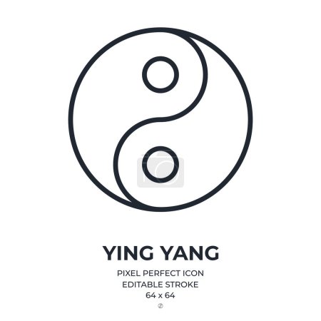Foto de Ying yang editable stroke outline icon isolated on white background flat vector illustration. Pixel perfect. 64 x 64. - Imagen libre de derechos