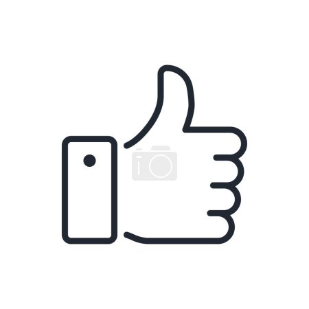 Illustration for Thumbs up and like sign editable stroke outline icon isolated on white background flat vector illustration. Pixel perfect. 64 x 64. - Royalty Free Image