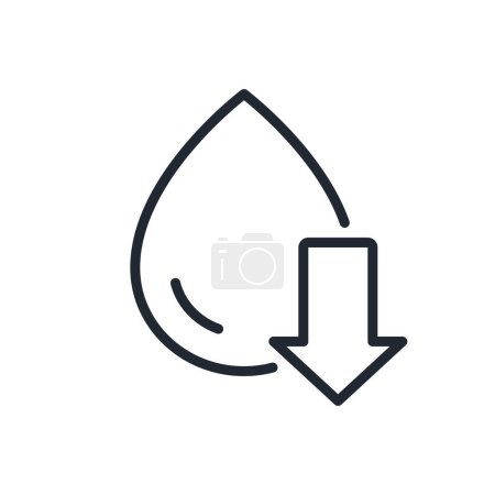 Illustration for Low fat or cholesterol editable stroke outline icon isolated on white background flat vector illustration. Pixel perfect. 64 x 64. - Royalty Free Image