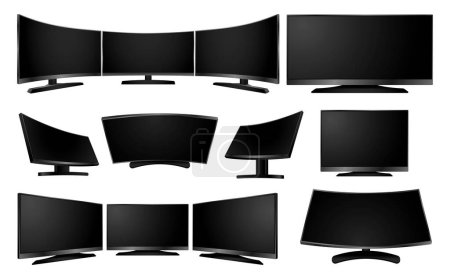 Photo for Realistic of tv led lcd isolated or lcd plasma wide screen tv mockup. 3D Render - Royalty Free Image