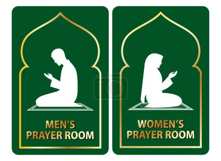 Set von Moschee-Ikone oder Gebetsraum Zeichen isoliert. 3D-Illustration