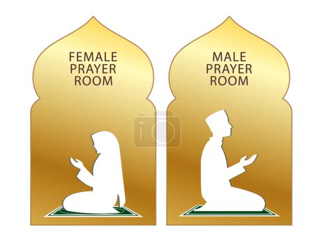 conjunto de icono de la mezquita o signo de la sala de oración aislado. Ilustración 3D