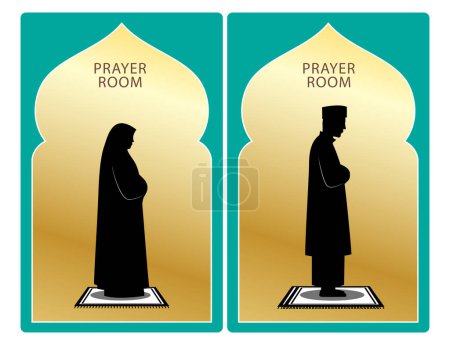 ensemble d'icône de mosquée ou signe de salle de prière isolé. Illustration 3D