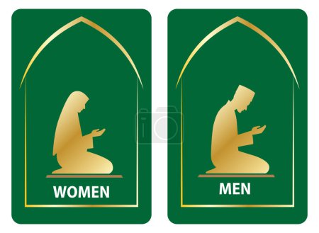 ensemble d'icône de mosquée ou signe de salle de prière isolé. Illustration 3D