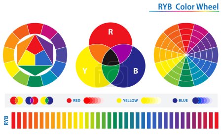 Foto de Conjunto de diagrama de paleta de colores aislado. Ilustración 3D - Imagen libre de derechos