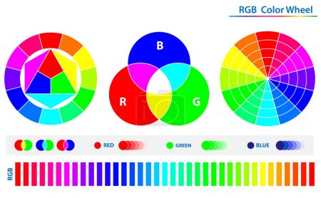Photo for Set of color palette diagram isolated. 3D Illustration - Royalty Free Image