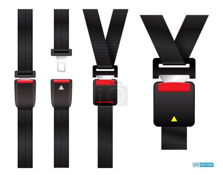 Ilustración de Sef de cinturón de seguridad realista aislado en blanco. eps vector - Imagen libre de derechos