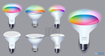 Illustration for Realistic Smart Wifi LED spotlight isolated. Eps - Royalty Free Image