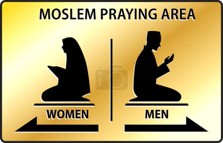 conjunto de icono de la mezquita o signo de la sala de oración aislado. Eps