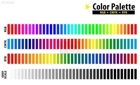 Set von Farbpalettendiagramm isoliert. Eps