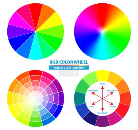 Téléchargez les illustrations : Ensemble de diagramme de palette de couleurs isolé. Illustration 3D - en licence libre de droit