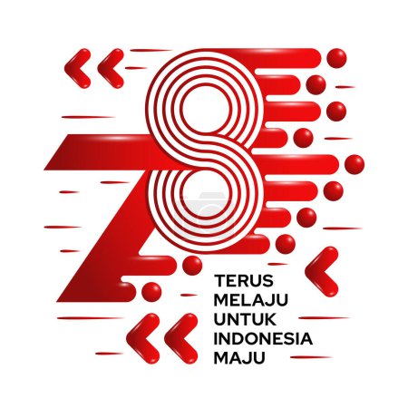 Téléchargez les illustrations : Dirgahayu RI Ke-78 logo ou emblème, 78e anniversaire de l'indépendance de l'Indonésie Numéro vectoriel. - en licence libre de droit