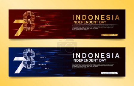 Téléchargez les illustrations : Dirgahayu RI Ke-78 bannière, 78e jour de l'indépendance de l'Indonésie avec la vitesse de marche de la conception de mouvement - en licence libre de droit