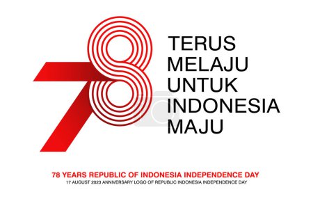 Téléchargez les illustrations : 78e anniversaire de l'indépendance de l'Indonésie, 17 Agustus 2023 Numéro vectoriel logo design. - en licence libre de droit