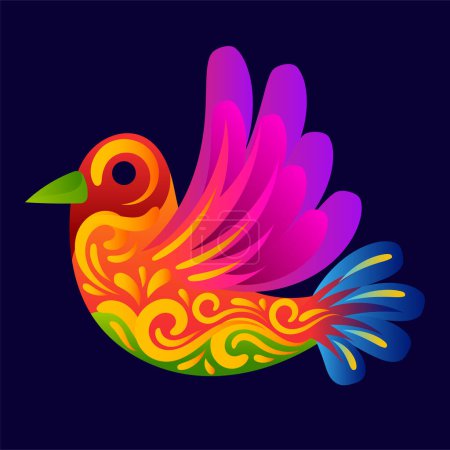 Ilustración de Colorido pájaro mexicano. Tradicional mexicana Dia de los muertos Elemento vector ilustración - Imagen libre de derechos