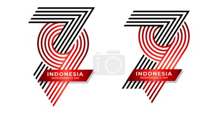 Téléchargez les illustrations : Logo de l'indépendance indonésienne 2024, 79e célébration IKN. - en licence libre de droit