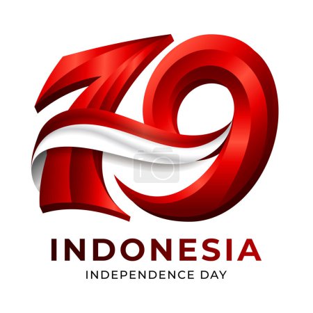 Téléchargez les illustrations : 79e logo du concept indonésien d'indépendance. 17 août 2024 IKN anniversaire - en licence libre de droit