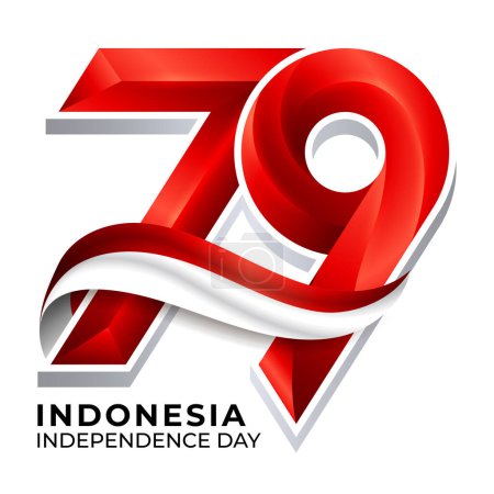 Téléchargez les illustrations : 79e logo indonésien de l'indépendance, 17 août 2024 IKN Celebration. - en licence libre de droit