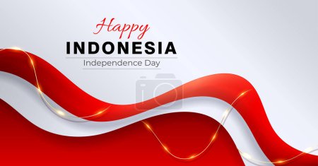 Téléchargez les illustrations : 79e anniversaire de l'indépendance indonésienne. 17 août 2024 Bannière anniversaire IKN - en licence libre de droit