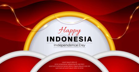 Téléchargez les illustrations : Moderne Indonésie Independence Day conception de fond. Convient pour carte de vœux, affiche et bannière. - en licence libre de droit